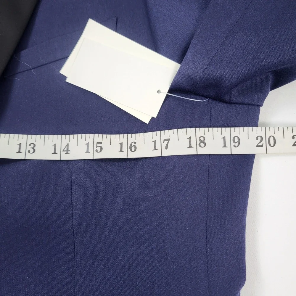 JF J Ferrar Mens Blue Navy Shine Blazer Slim fit 38R Evening Edition Black Lapel